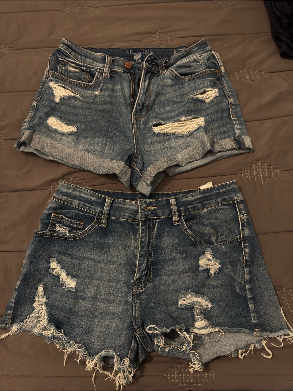 Arizona Jean Company (5) & SHEIN (6) Distressed Denim Shorts in Blue